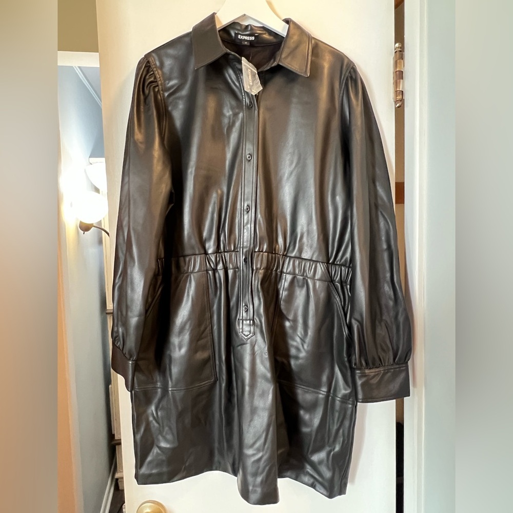 NWT • Express faux leather dress